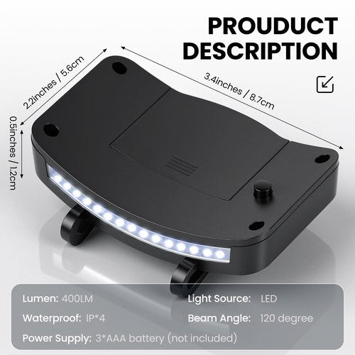 Lytoybe 6 Pcs Hat Clip Light, 11 LED Cap Lights Clip on Hat, IPX5 Waterproof Hands-Free Flashlight for Running, Working, Biking, Camping(AAA Batteries not Included)