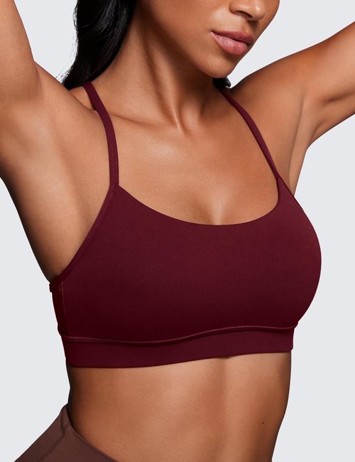 CRZ YOGA Y Back Sports Bra for Women - Padded Racerback Low Impact Yoga Top | Butterluxe Fabric