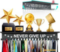 iBobbish Metal Medal Hanger - Heavy-Duty Trophy Display with 20 Hooks | Wall Mount for Gymnastics, Race, Soccer, Swim