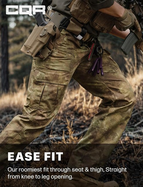 CQR Men's Tactical Pants - Lightweight Water-Resistant Cargo Pants for EDC & Hiking | Outdoor Apparel