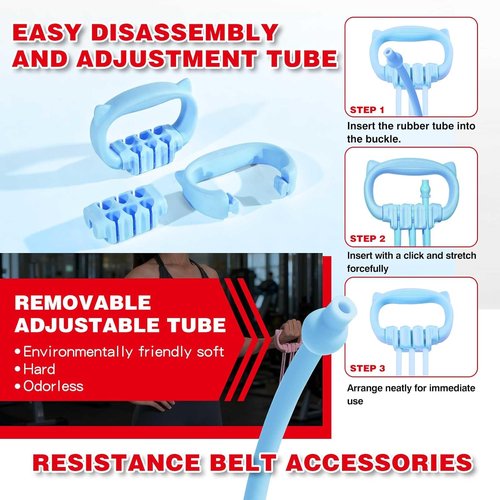 6 Gear Adjustable Resistance Bands - Comfort Grip Fitness Bands for Home Workouts | Unisex