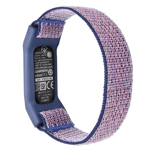 C2D JOY Sport Woven Nylon Strap Hoop&Loop Wristband Compatible with Garmin Vivofit 3 Tracker (Midnight Blue)-Large (5.5-8.1in)