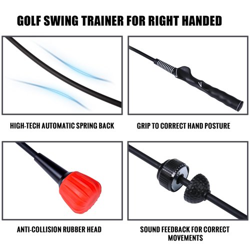 PGM Golf Swing Trainer Aid -2.0 Golf Swing Training Aid Golf Practice Warm-Up Stick for Strength Flexibility and Tempo Training -Suit for Practice Chipping Hitting Golf Accessories