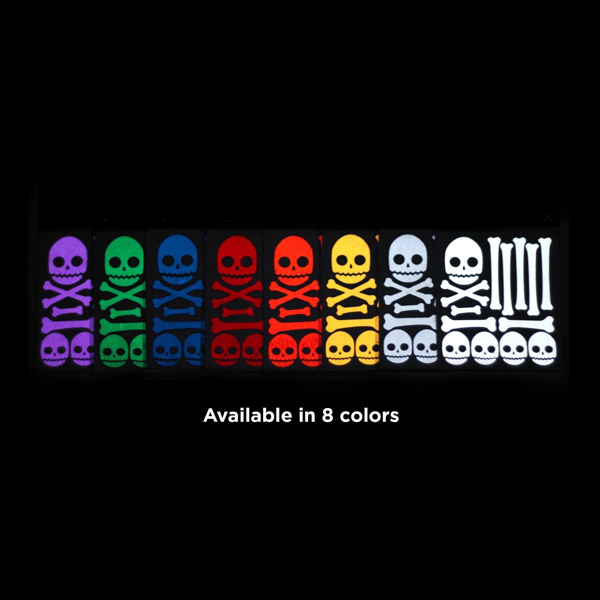 RydeSafe Reflective Decals Skull & Bones Kit, Black