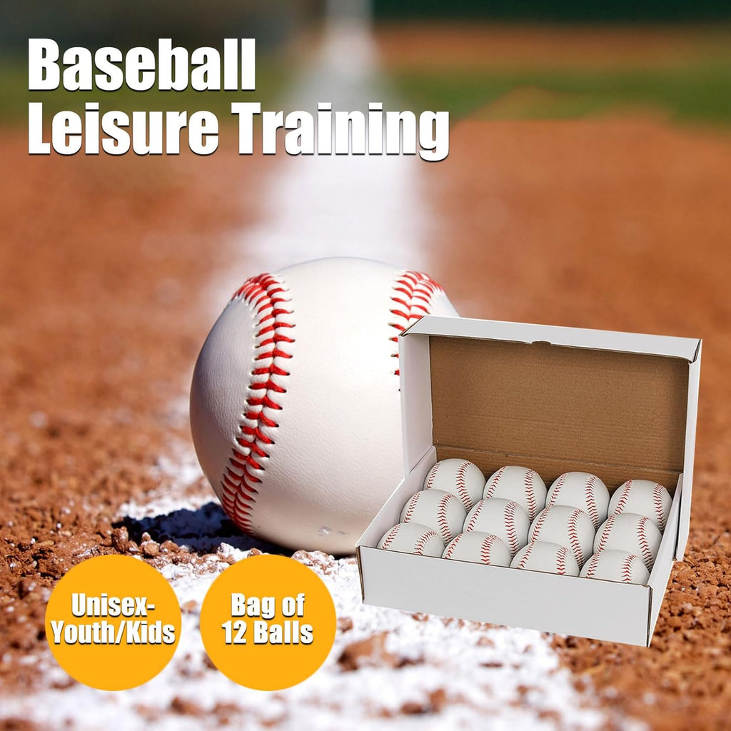 Skiennix Official Size Practice Baseballs - 12 Pack for Youth/Adult Training | Perfect for League Play, Pitching, and Autographs