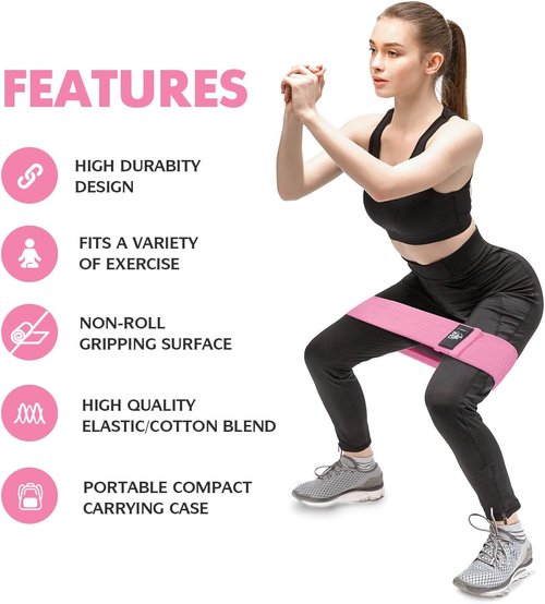 CFX Resistance Bands Set - Non-Slip Exercise Bands for Hips & Glutes | 3 Levels for Home Fitness