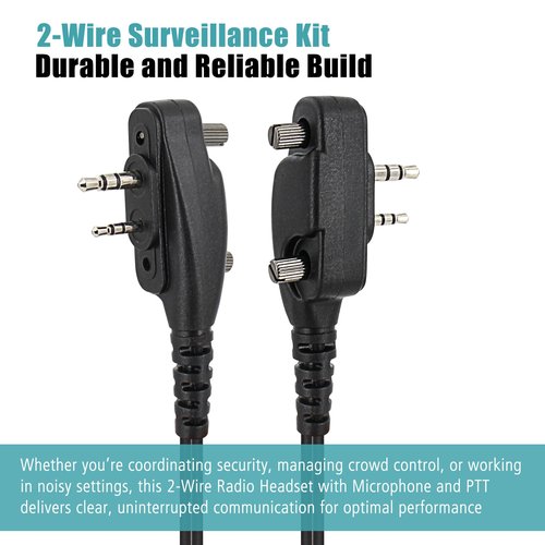 Accessoryway 2 Pin Acoustic Tube Earpiece with PTT Mic Radio Headset for ICOM IC-F4011 IC-F3011 IC-F3001 IC-F4001 IC-F3013 IC-F1000 IC-F2000 IC-F3 IC-F4 IC-F24S IC-F43TR Two Way Radio