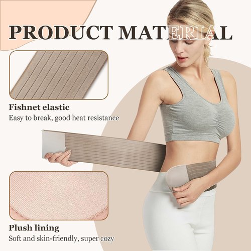 QQCQHVMIYC Umbilical Hernia Belt with Compression Pad - Abdominal Support for Men and Women, Ideal for Various Hernias and Post-Surgery Recovery