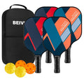BEIVES Pickleball Paddles, USAPA Fiberglass Pickleball Paddles Set of 4, Pickleball Set with 4 Pickleball Rackets, Including 4 Pickleballs & 1 Carry Bag, Pickle Ball Paddles Set for Men, Women