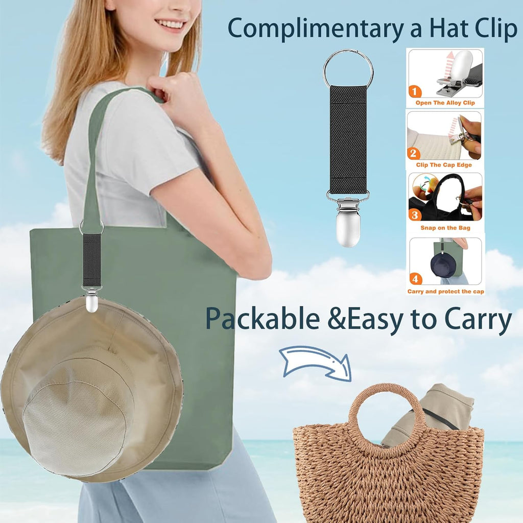 Vidsel Women's Wide Brim Sun Hat - Reversible Cotton Bucket Cap with UV Protection | Packable Summer Travel Accessory