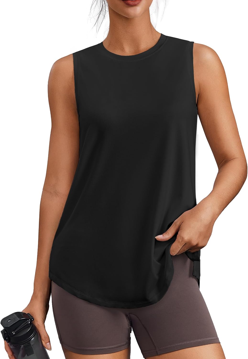 PINSPARK Workout Tops - Women's Sleeveless Athletic Tank with UPF 50+ Protection | Loose Fit Gym & Yoga Shirt