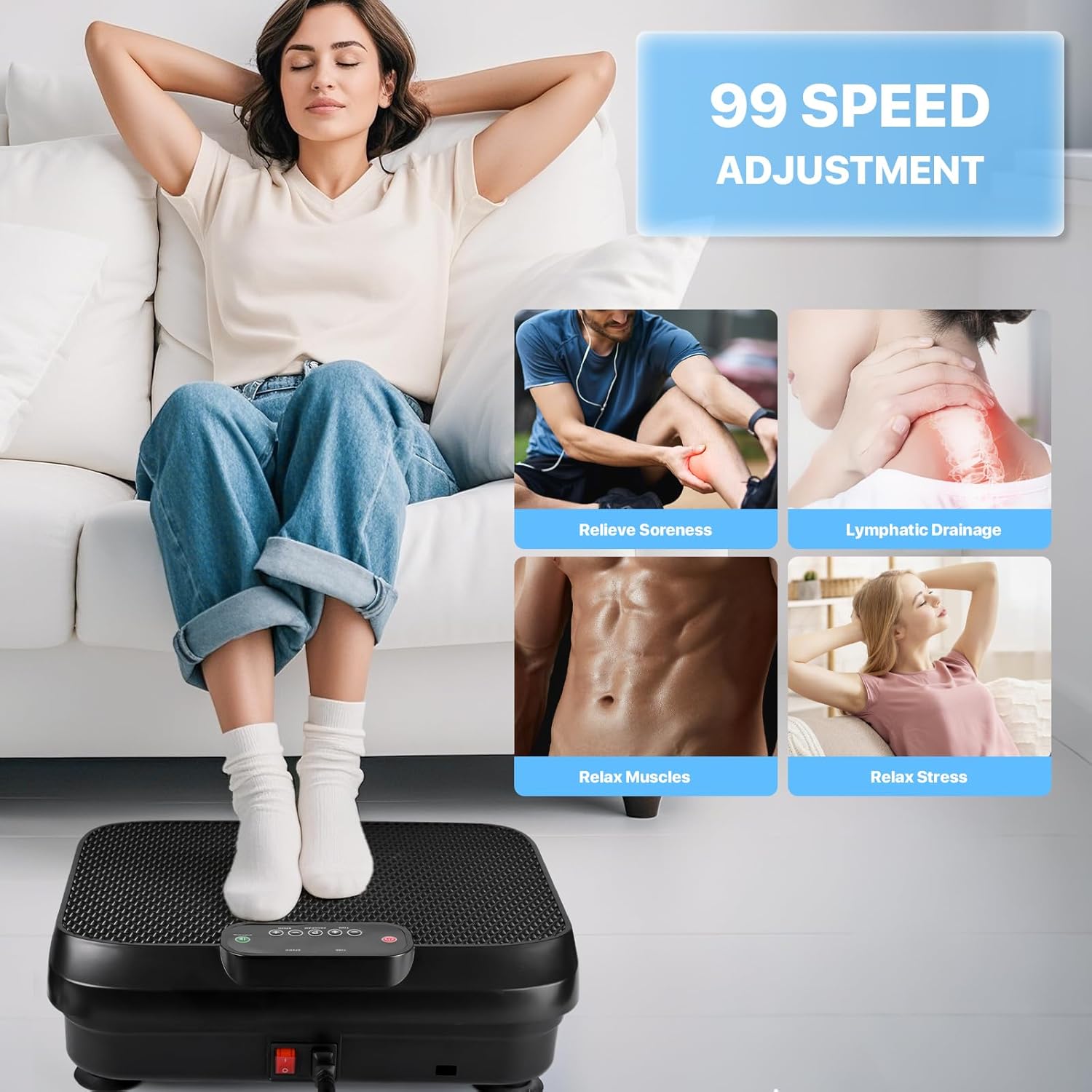 Skiennix Vibration Plate Exercise Machine - Whole Body Workout & Lymphatic Drainage | Mini Shake Plate