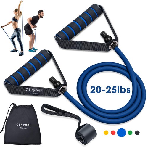 Cikyner Resistance Bands, Resistance Tubes Resistance Bands with Handles Exercise Bands, Ideal for Home Gym Physical Therapy Strength Training Muscle Toning, Door Anchor & Bag Included (Blue)