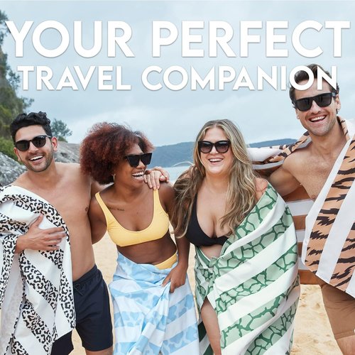 Dock & Bay Lightweight Beach Towel - Quick Dry & Sand Free - Eco-Friendly Recycled Material - Large Sassy Cow (160x90cm)