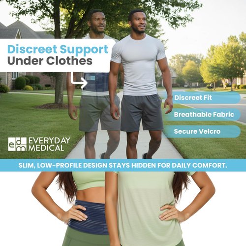 Everyday Medical Umbilical Hernia Belt - For Men and Women – Abdominal Hernia Binder for Belly Button Navel Hernia Support, Helps Relieve Pain for Incisional, Epigastric, Ventral