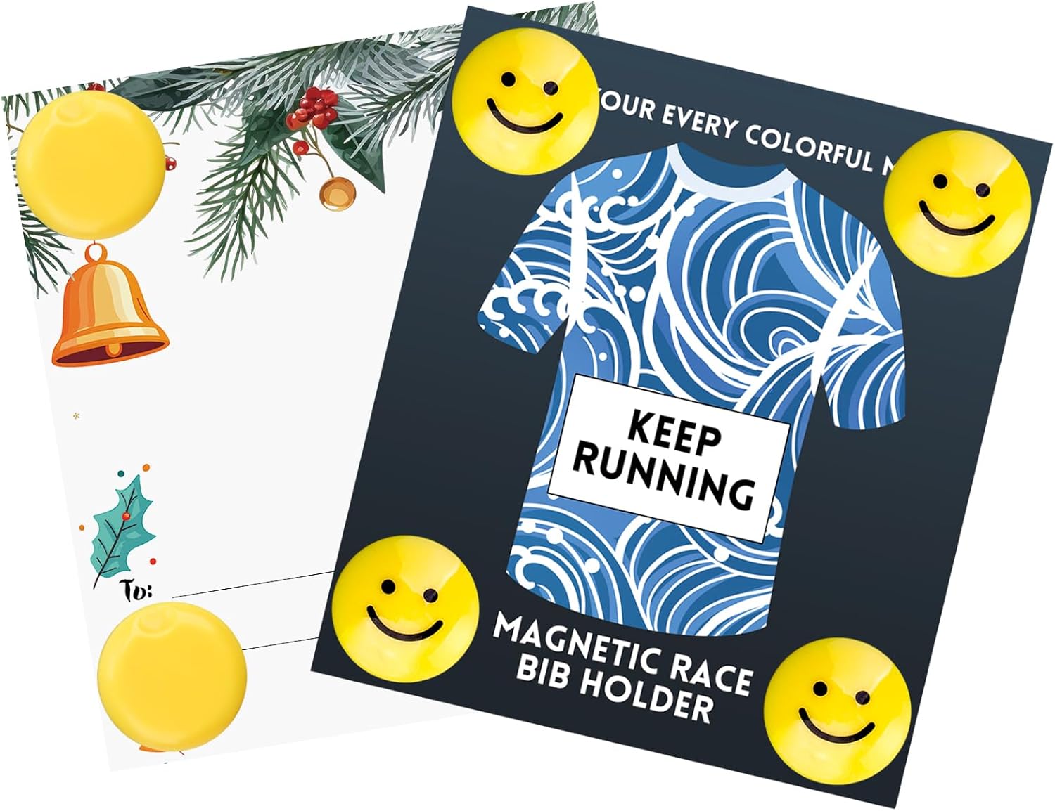 Skiennix Magnetic Bib Clips - Secure Race Bib Holders for Runners | Essential Gift for Athletes (Yellow)