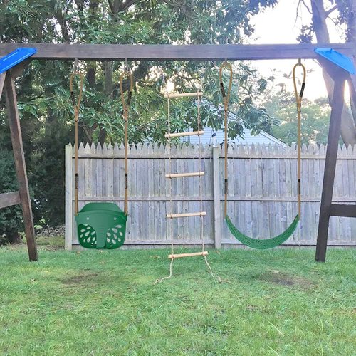 Dolibest Heavy Duty Toddler Swing Seat - Cute Elephant Design with Locking Carabiners | 600LB Weight Limit, Green