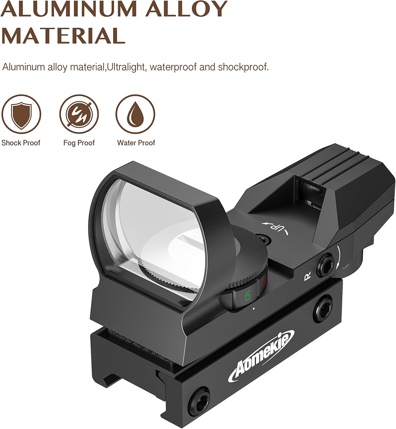 Aomekie Red Green Dot Gun Sight Scope - 4 Reticles Reflex Sight with 20mm Mount Rail