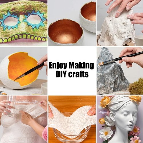 5 Pack Plaster Cloth Rolls Gauze Bandages Plaster Wrap Strips 8 in x 9 ft for Belly Casts DIY Hobby Crafts for Mask Making Body Molds Scenery Art