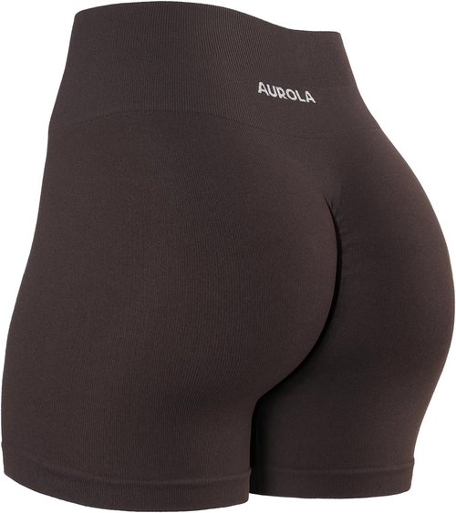 AUROLA Power Workout Shorts - Tummy Control, Squat Proof, Ribbed, Thick Seamless Design | Activewear for Women