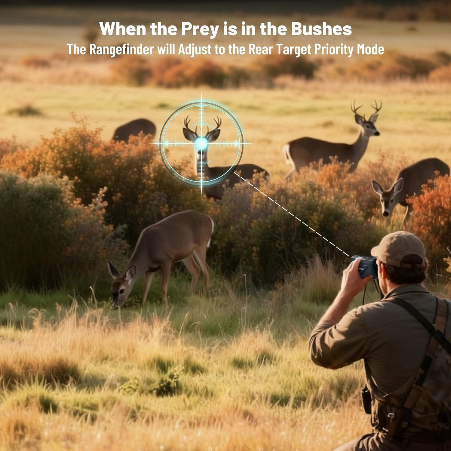PEAKPULSE Hunting Range Finder - 1700 Yards Rangefinder with 7X Magnification & Angle Compensation