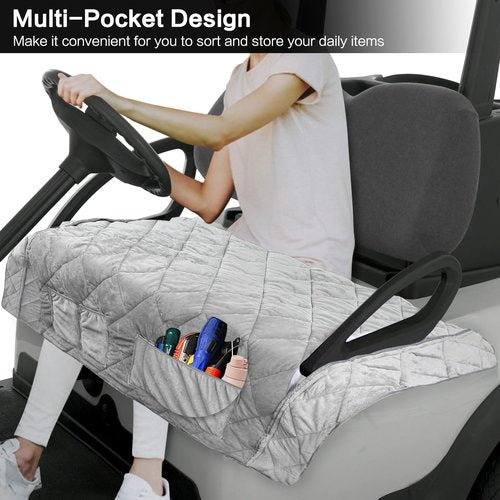 LKV Golf Cart Seat Cover for EZGO TXT RXV Club Car DS Precedent Travel Sports,Heavy Duty Waterproof Golf Cart Seat Blanket for 2-Person Seats with Armrests
