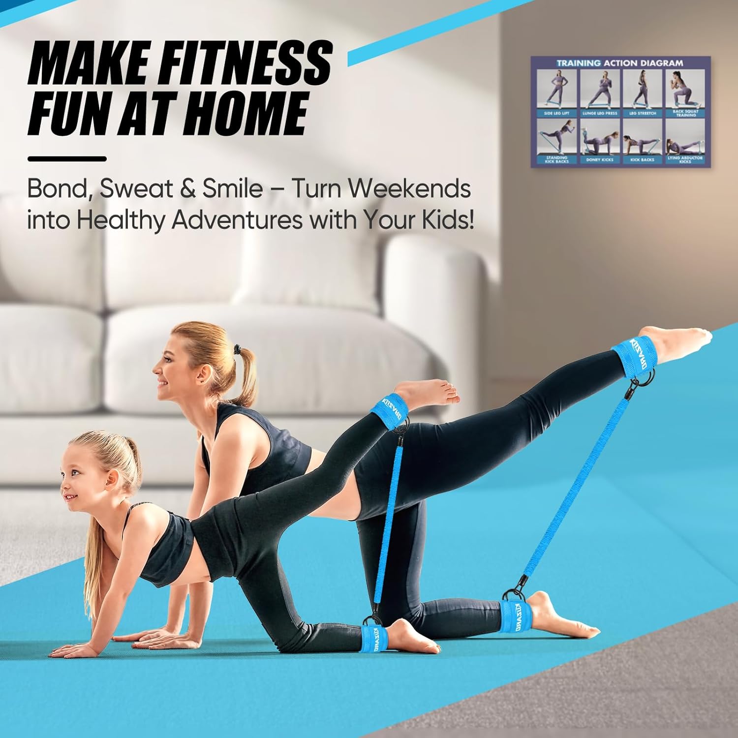 Skiennix Ankle Resistance Bands - Adjustable Cuffs for Leg & Glutes Workout | Home Gym Fitness Equipment