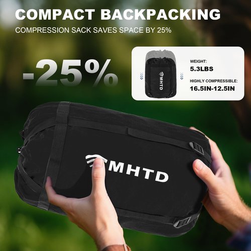 MHTD All Season Sleeping Bag for Adults 0 Degree,Cotton Canvas with YKK Zipper Compact Backpacking Mummy Camping Sleeping Bag