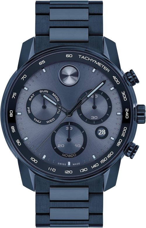 Movado Bold Verso Men's Sport Watch - Swiss Quartz Chronograph, 5 ATM Water Resistant - Luxury 44mm Timepiece