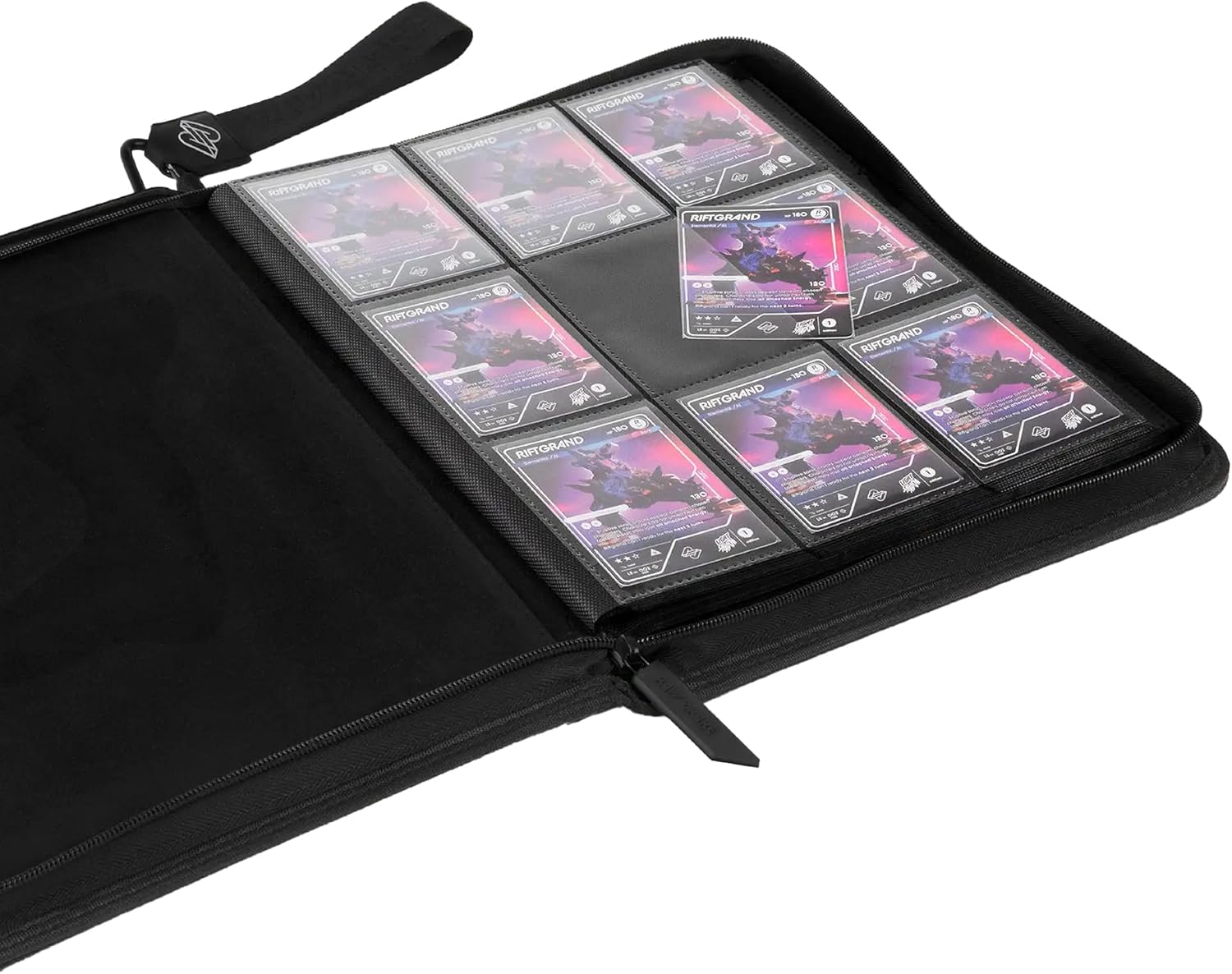 ZipBinder360 | Premium 9 Pocket Trading Card Collector's Binder - 360 Slots, Side-Loading Sheets, Black