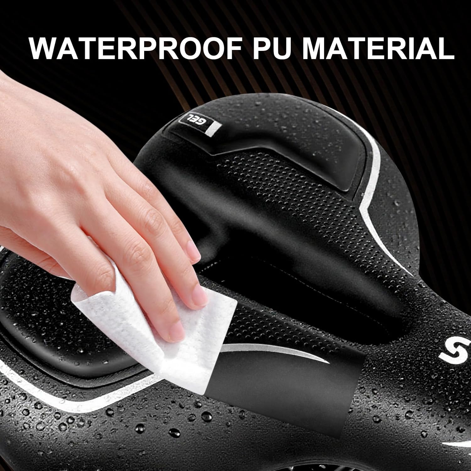Skiennix Bicycle Saddle - Waterproof PU Design | Shock-Absorbing Memory Foam & Silicone Gel | 25 x 21 cm