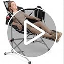 HOMECALL Black Heavy Duty Hammock Camping Chair with Footrest, 500LB Support