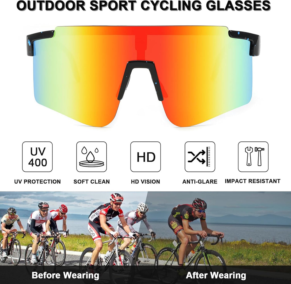 YuJian Sports Sunglasses - UV Protection Goggles for Men & Women | Ideal for Baseball, Cycling, Fishing, Golf