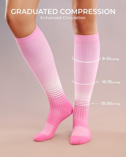 FITRELL Compression Socks - 15-20mmHg Circulation Support for Men & Women | 4 Pairs for Daily Wear