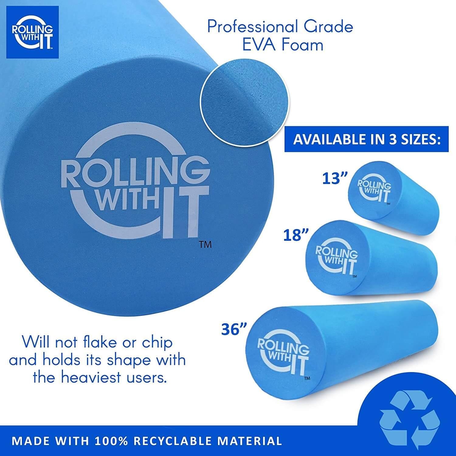 Rolling With It Foam Roller - High Density Muscle Roller for Therapy & Recovery | Eco-Friendly Design