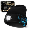 HEYAXA Bluetooth Beanie Hat, USB Rechargeable 4 LED Wireless Music Running Headlamp Cap, Gifts for Christmas, Stocking Stuffer & White Elephant Gifts for Men, Women, Him, Her