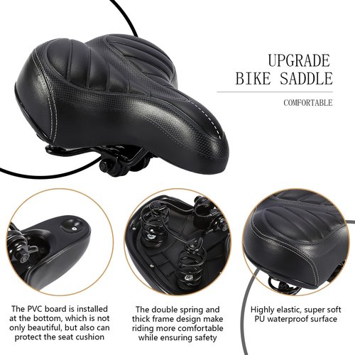 Bikes Seat Cushion, Comfortable Bicycle Saddle Cover Adjustable Compatible Bicycle Seat Padded for Mountain Bicycle Road Bikes Outdoor Indoor
