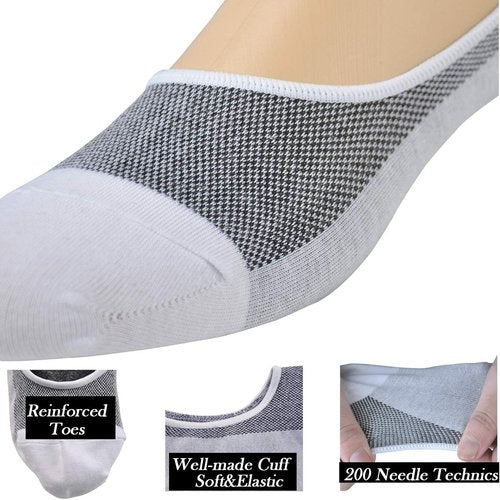 Jormatt Genuine Men's No Show Socks - Low Cut Cotton with Non-Slip Grips for Comfort & Style