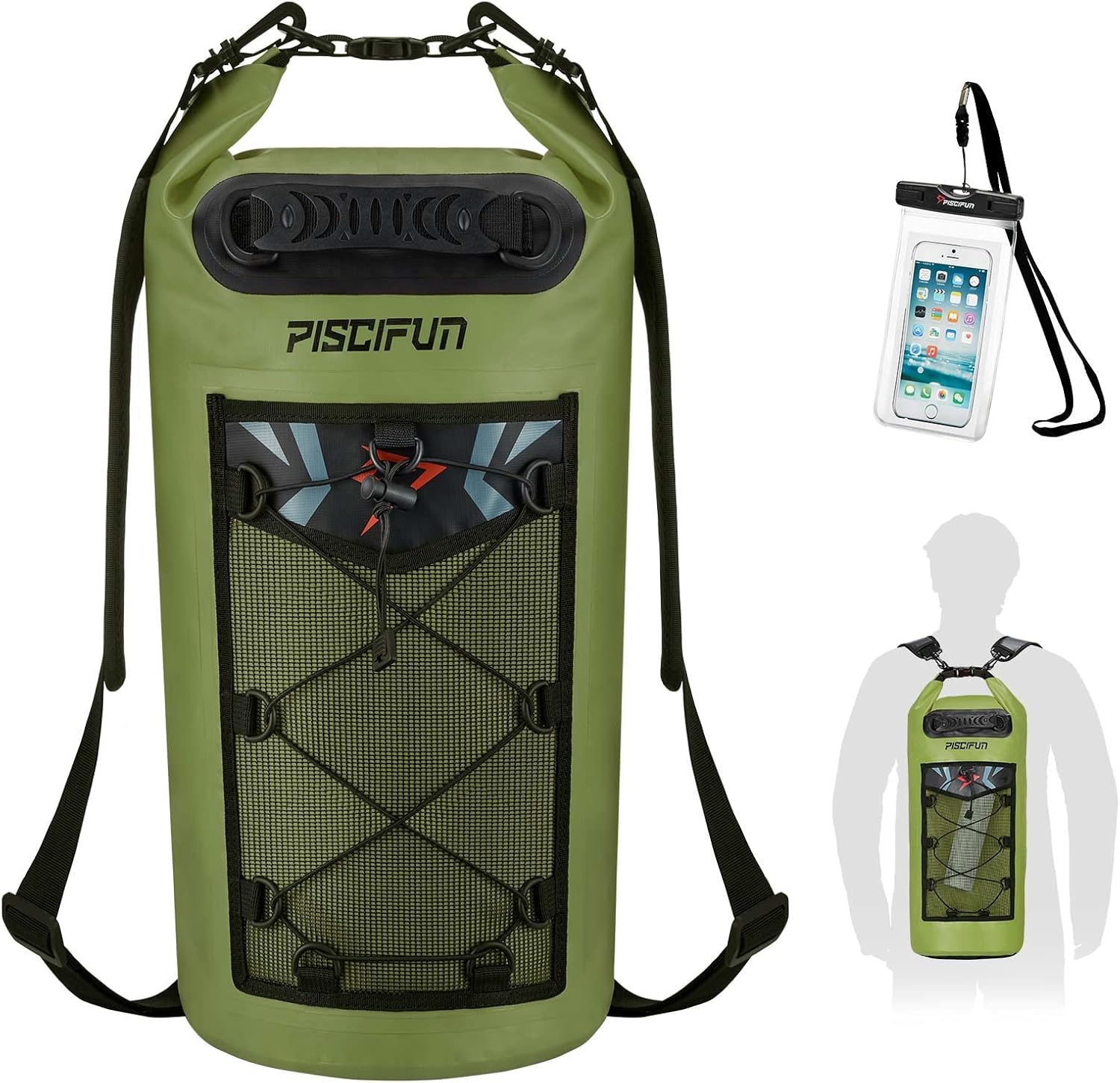 Piscifun Waterproof Dry Bag - Floating Backpack with Phone Case | 10L/20L/30L/40L for Boating & Kayaking