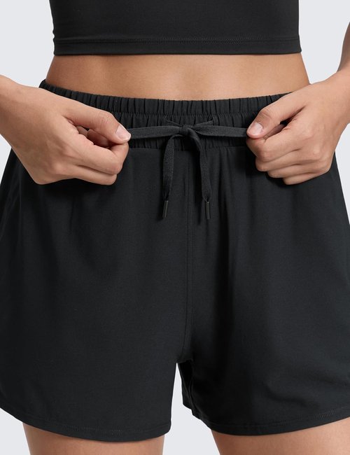 CRZ YOGA Athletic Shorts for Women - High Waisted 2-in-1 Design with Pockets | Casual Tennis & Running