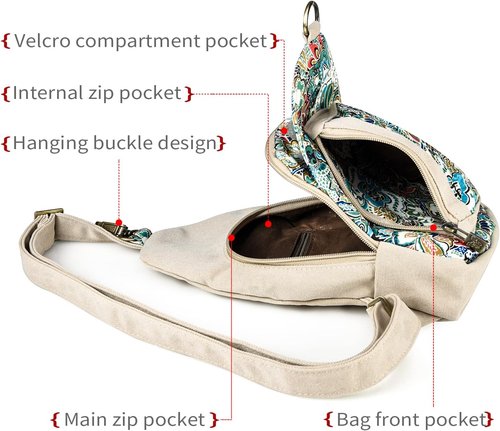 Black Butterfly Canvas Chest Bag - Stylish Crossbody Travel Pack | Compact & Lightweight Design
