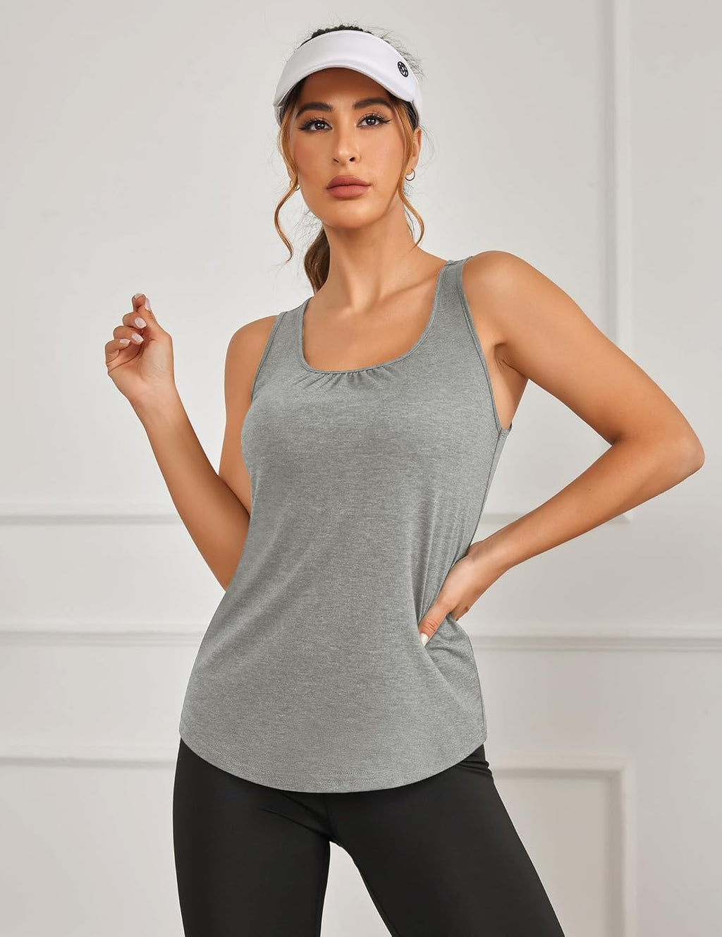 PINSPARK Women's Racerback Workout Tank Tops - Lightweight Sleeveless Athletic Shirts | 2 Pack S-3XL