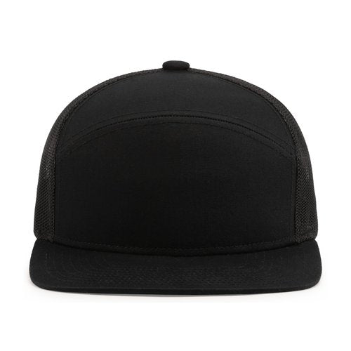 Pacific Headwear 6-Panel Arch Trucker Snapback Cap, Black, OS