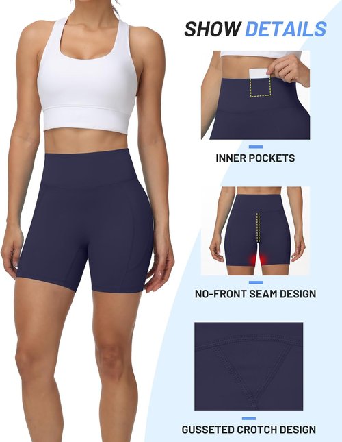Moozava Biker Shorts - High Waisted Tummy Control Spandex for Women | 3"/5"/8" Workout Styles