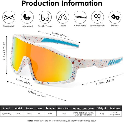 EYEBUDDY Kids Polarized Sunglasses - UV Protection for Boys & Girls Age 6-12 | Sports & Outdoor Fun