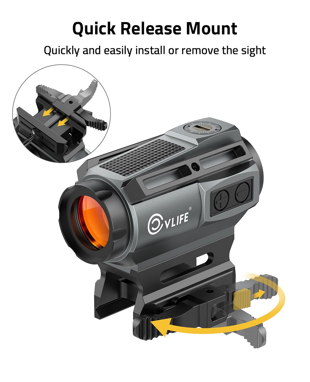CVLIFE EagleFeather X Solar Multi-Reticle Red Dot Sight for Rifle,1x20mm 2MOA Dot 40MOA Circle Motion Awake Solar Optics with Quick Detach Mount Flip Up Covers,IPX7 Waterproof Fogproof