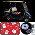 Cinnvoice 2 Pcs Christmas Golf Cart Decorations Christmas Golf Cart Seat Covers with Golf Cart Battery Operated String Lights Santa Blanket Golf Cart Accessories for Christmas Golf Cart Decorations