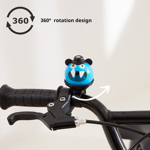 N+1 Kids Bike Bell- 360° Rotatable Cartoon Cycling Bell for Girls and Boys with Loud, Clear Ring (Blue)