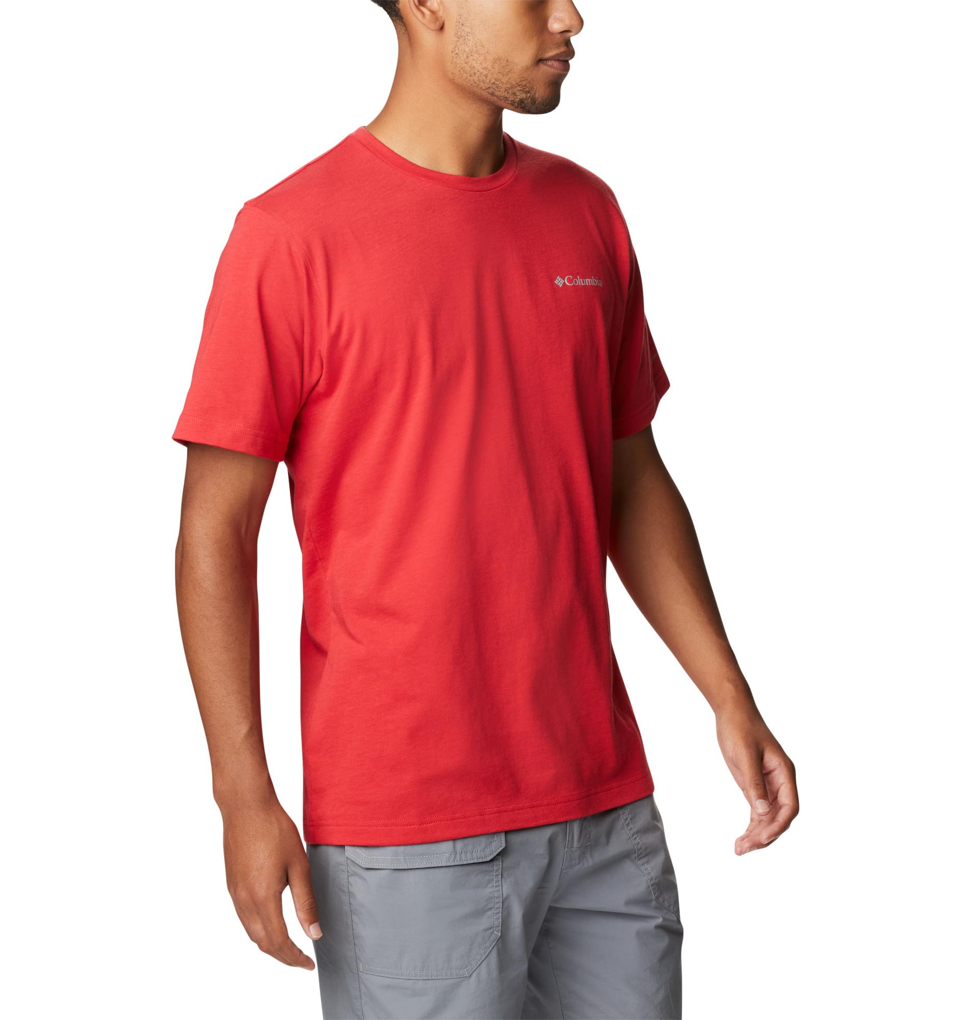 Columbia Mens Thistletown Hills Short Sleeve T-Shirt, Mountain Red, Small