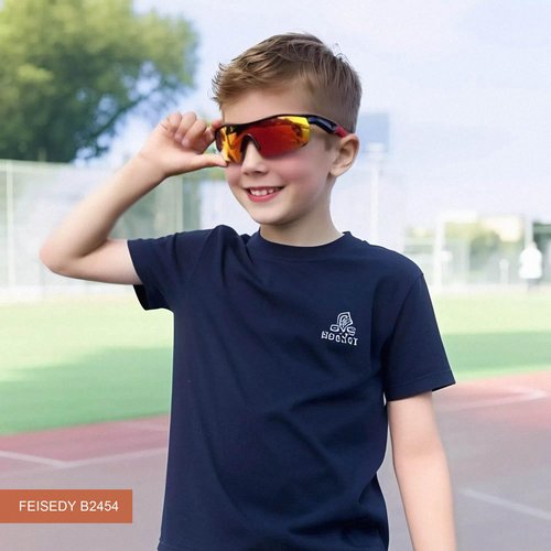 FEISEDY 2Pack Kids Teens Baseball Polarized Sunglasses Sports TR90 Frame Boys Girls Cycling B2454